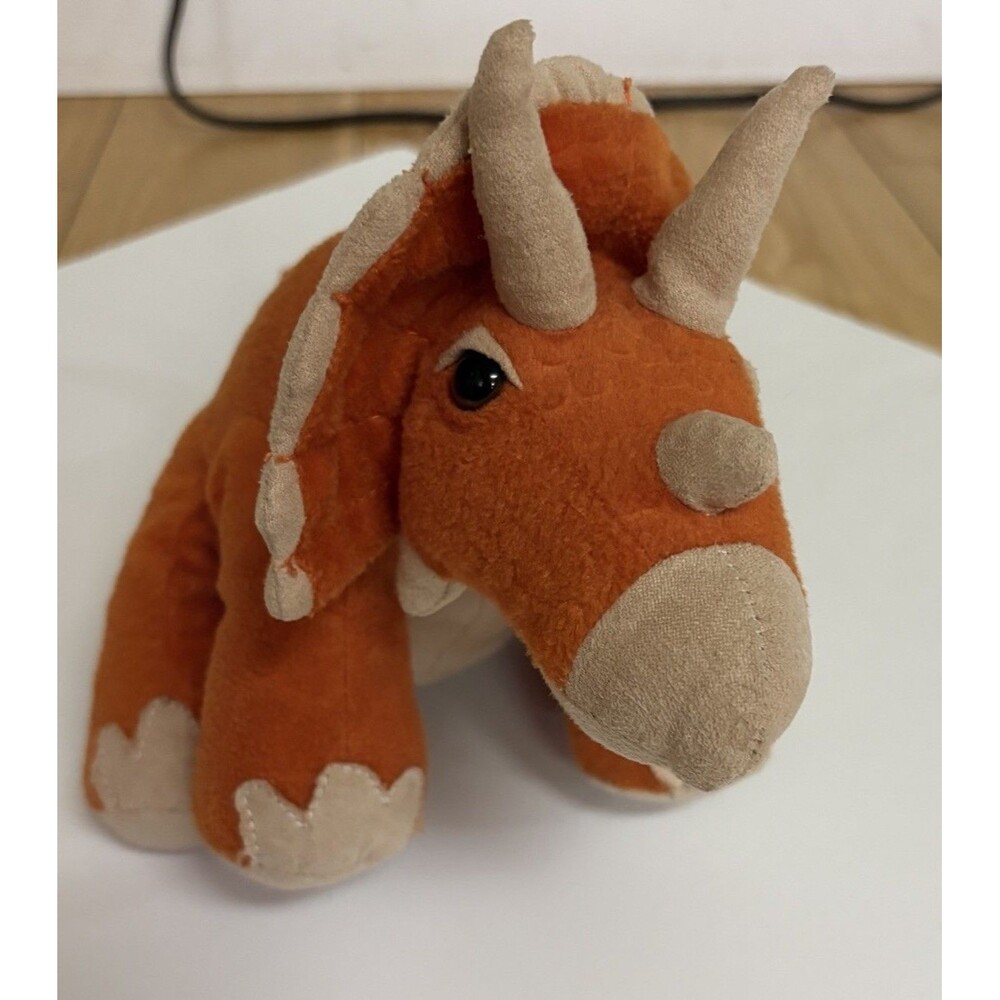 Animal Adventure Triceratops Dinosaur Plush Brown Beige Small 6-14in Washable